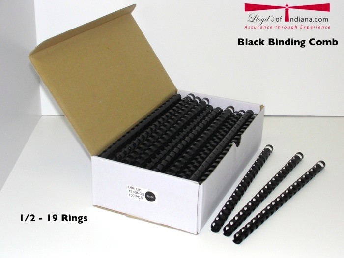 19 Ring Binding Comb Black 1/2" 100pcs