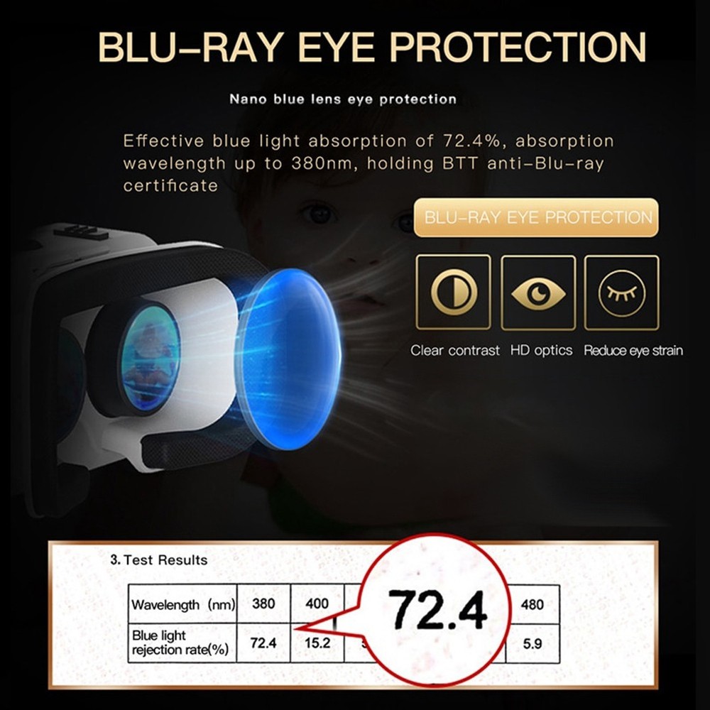 3D VR G05A Glasses Headset Headmounted Virtual Reality Adjustable VR4438