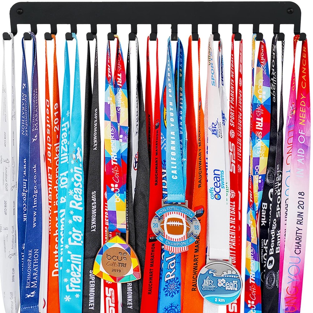 Premium Marathon Medal Display Rack Runner Wall Holder