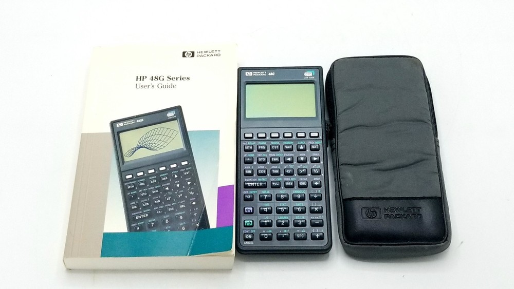 HP 48G Graphing Calculator + Case, Guide - For Parts