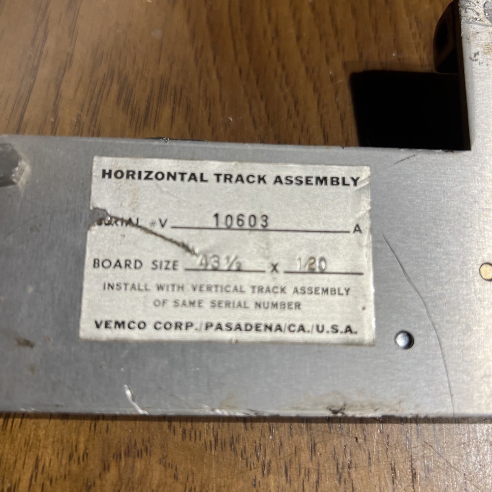 Vemco V-Track Drafting Machine Protractor Head Trolley Carriage Vertical Table