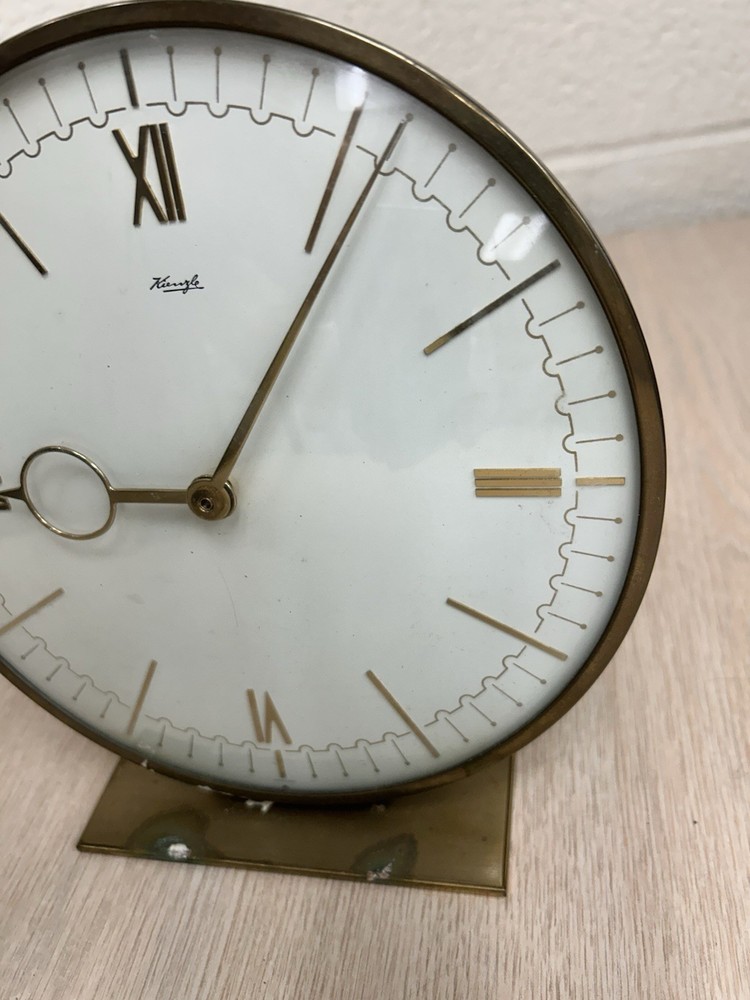 KIENZLE ART DECO TABLE CLOCK BRASS MADE IN GERMANY