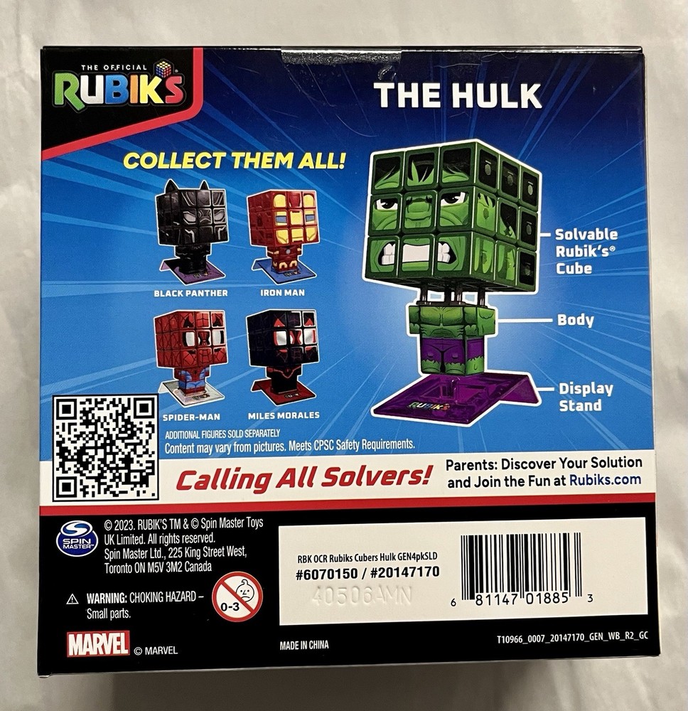 Rubik’s Cube Marvel The Hulk Cuber Solvable Puzzle Rubik's Cube With Stand