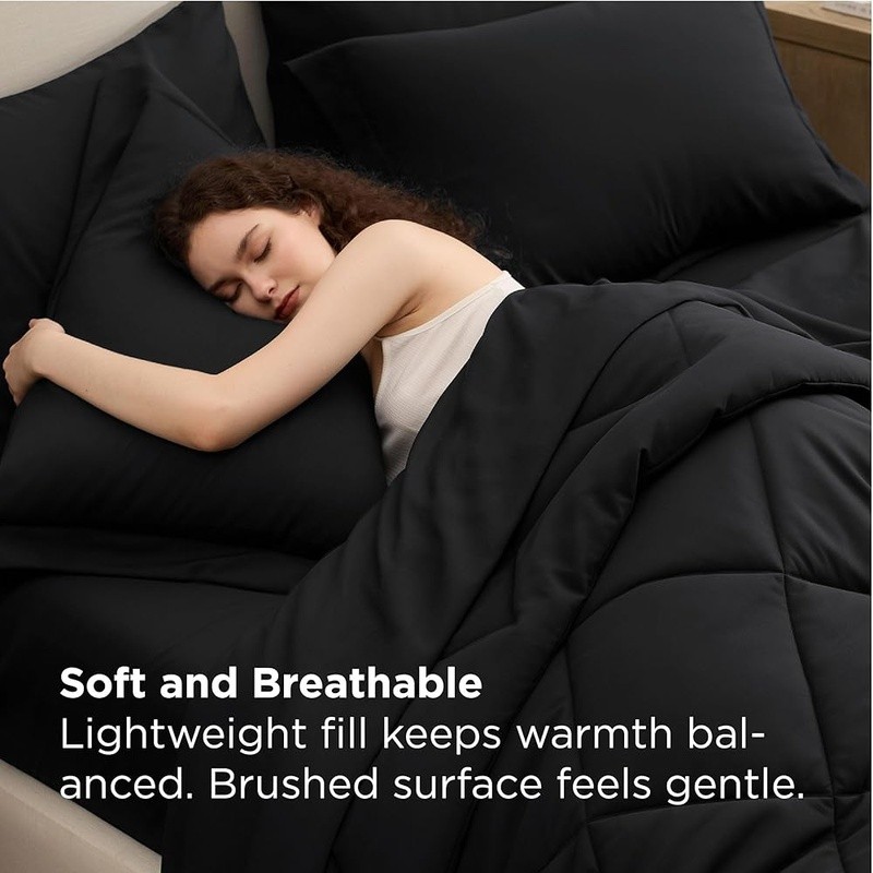 Luxury Queen Comforter Set Microfiber Soft All-In-One Bedding Essentials Gift US