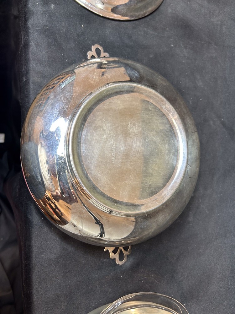 Sheffield Silverplate Casserole Dish w Lid Pyrex Insert 128