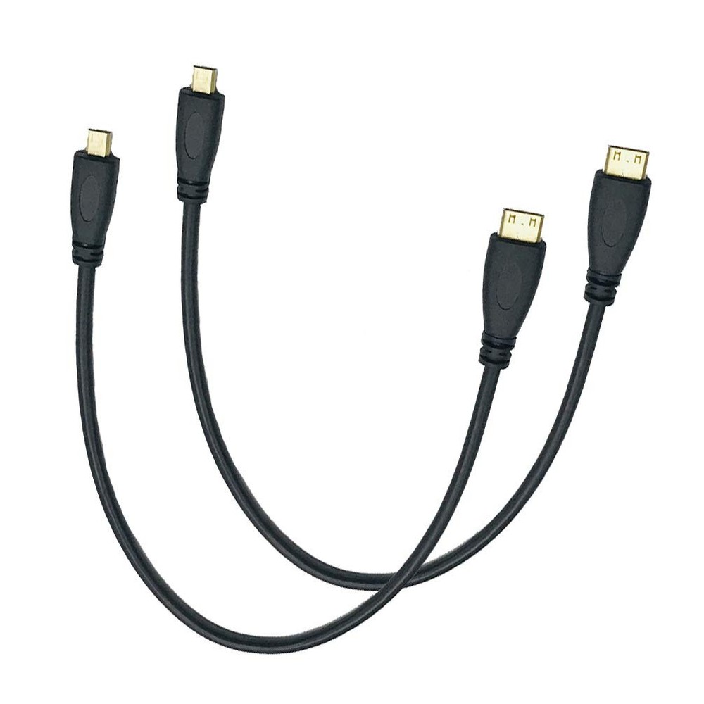 Seadream 2Pack 1Feet Micro HDMI Type D Male to Mini 1FT 2Pack, Black