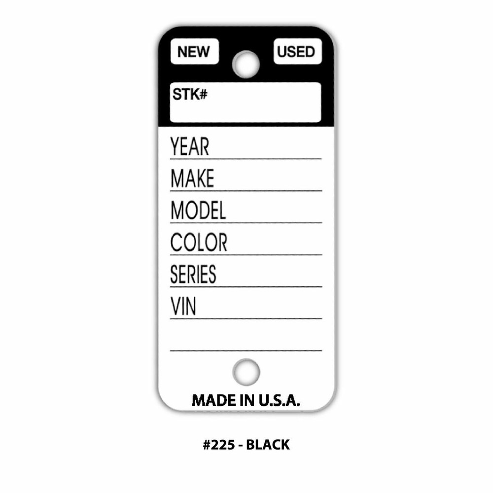 Top Stripe Key Tags - Black 250 Count