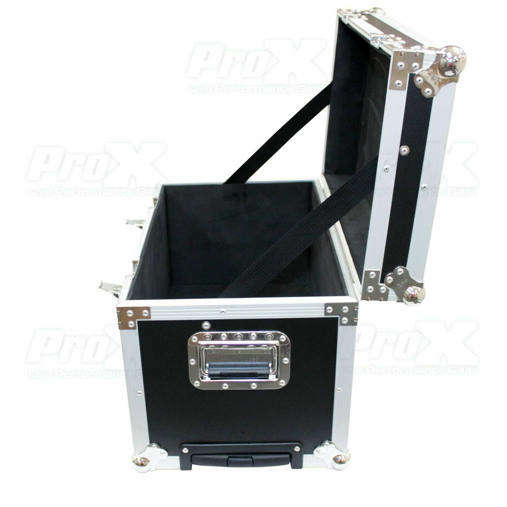 Prox Utility Multipurpose Small DJ Trunk Road Case w/ Foam Lined Wheels & Handle