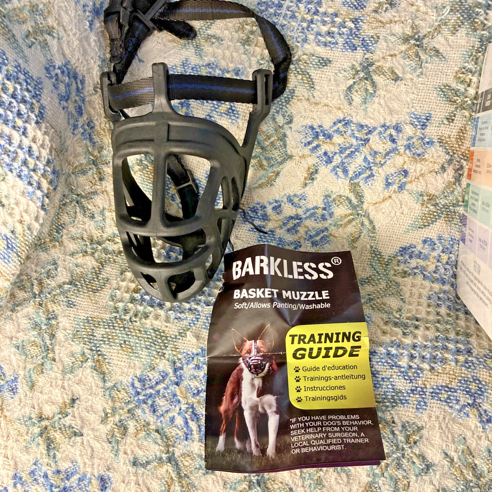 2 Adjustable Pet Dog No Bite Muzzles; Small & Large Washable New