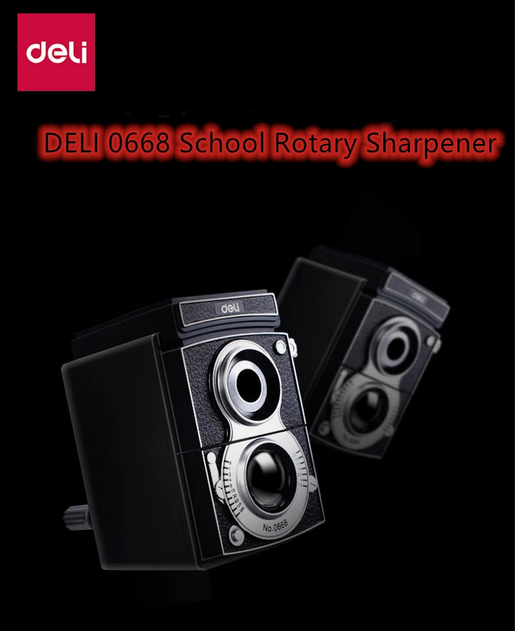Deli 0668 vintage adjustable camera pencil sharpener