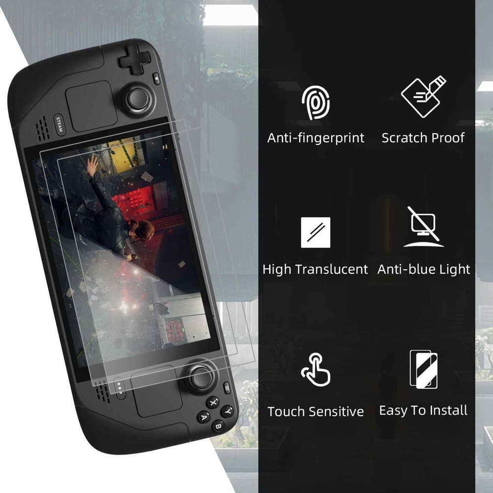 2Pack 0.33mm Thickness 9H Tempered Glass Screen Protector for Steam Deck Console