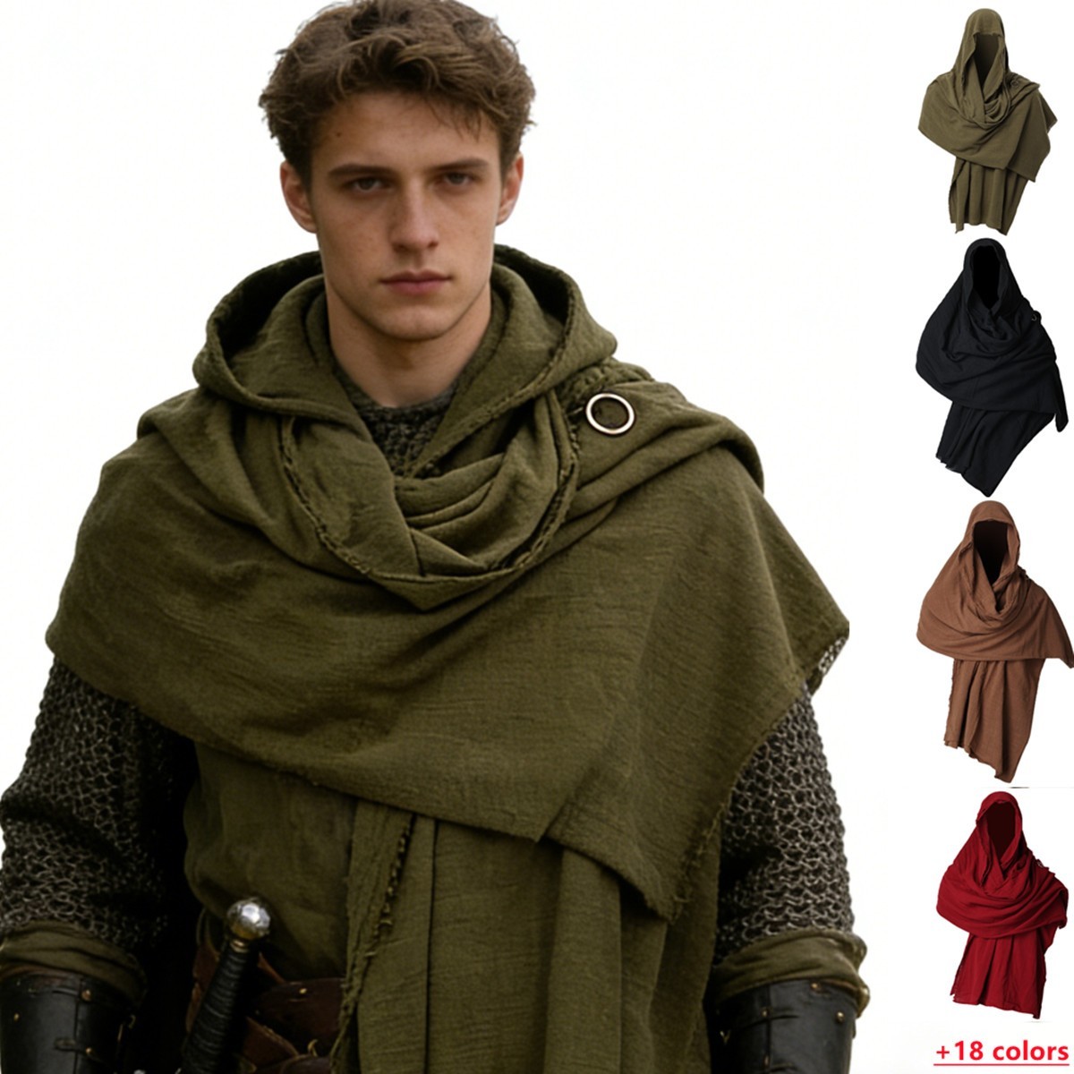 Medieval Mens Scarves Shaman elven ranger Shawl Men Wrap Shawl Post Apocalyptic