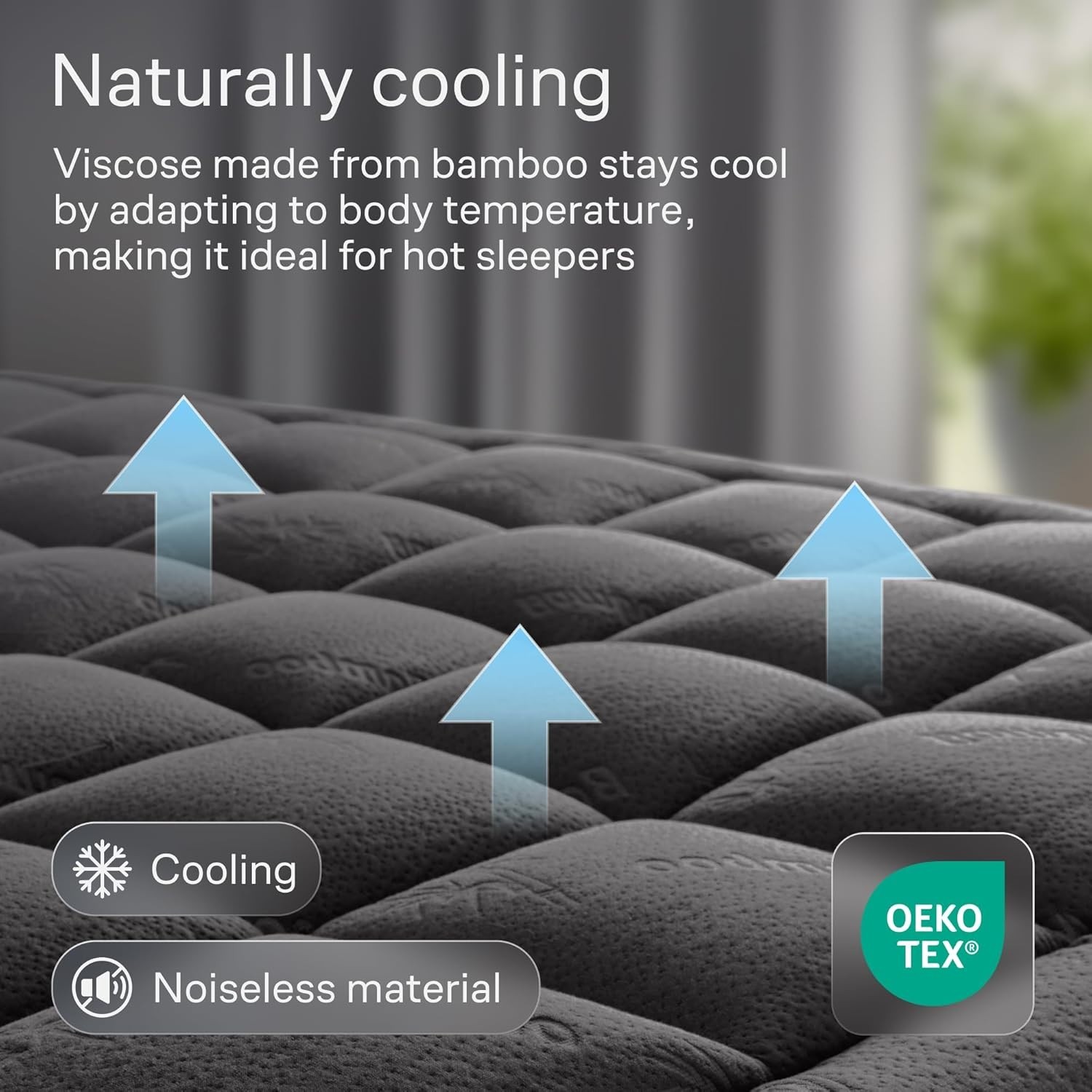 Bamboo Viscose Queen Mattress Topper - Soft Pillow Top for Back Pain Relief