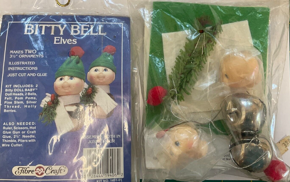 FIBRE CRAFT KIT #1451-01 BITTY BELL ELVES- 2 ELVES IN A PACK