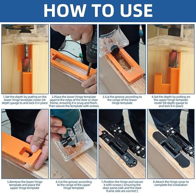 Hidden Hinge Template Invisible Hinge Router Guide Template for Hidden Door H...