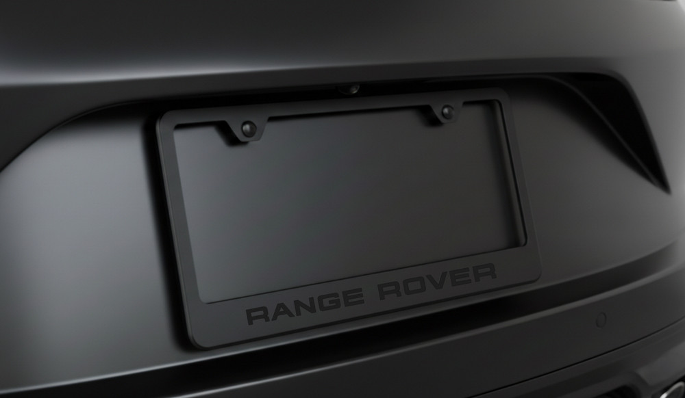 Black on Black Range Rover License Plate Frame with Hardware