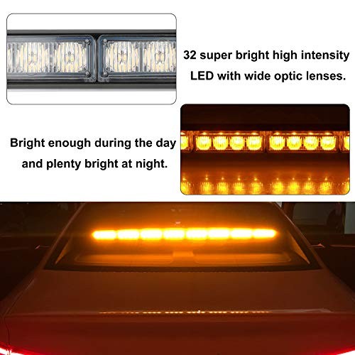 36" 32LED Traffic Advisor Light Bar Warning Emergency Strobe Light Bar Amber