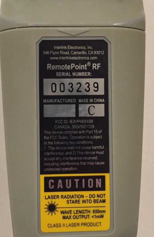 Interlink Electronics Remote Point RF VP 4800
