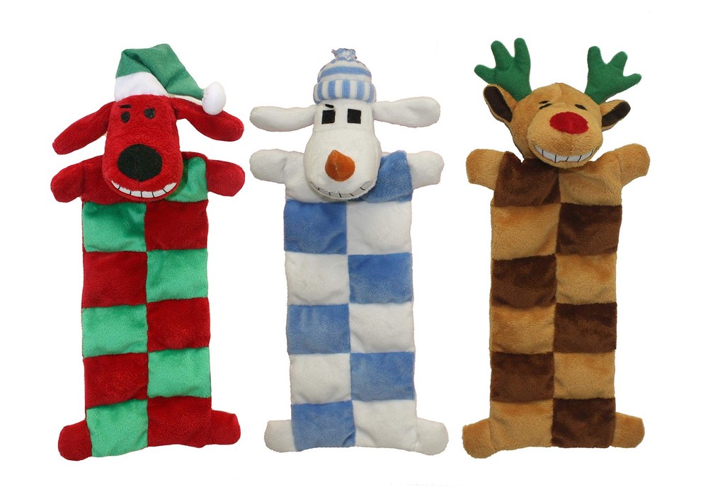 Multipet Loofa Christmas Squeaker Mat 12", Assorted