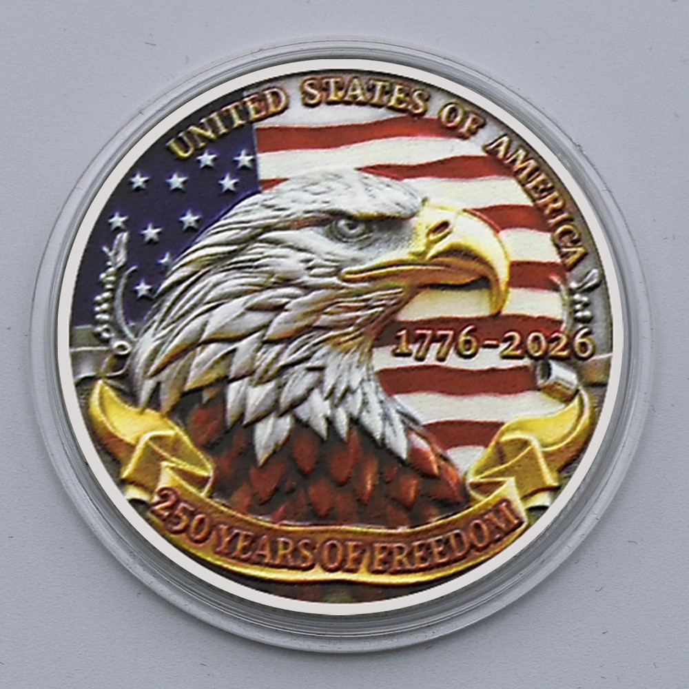 USA 250 Years of Freedom Medal 1776-2026 Bald Eagle Flag E Pluribus Unum Coin