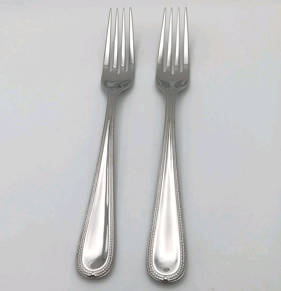 Gorham Braid Place Dinner Fork 2 Piece Set Stainless Flatware New