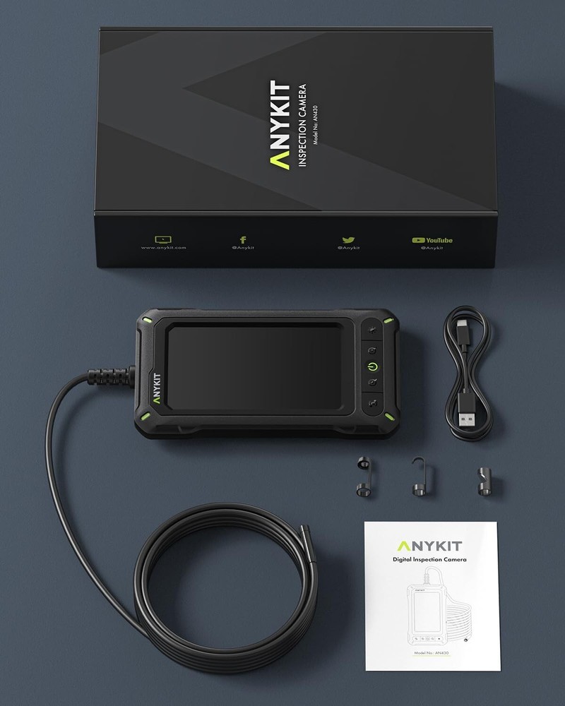 Endoscope Camera Borescope Inspection Camera 4.3" HD Screen for Pipe Inside Wall