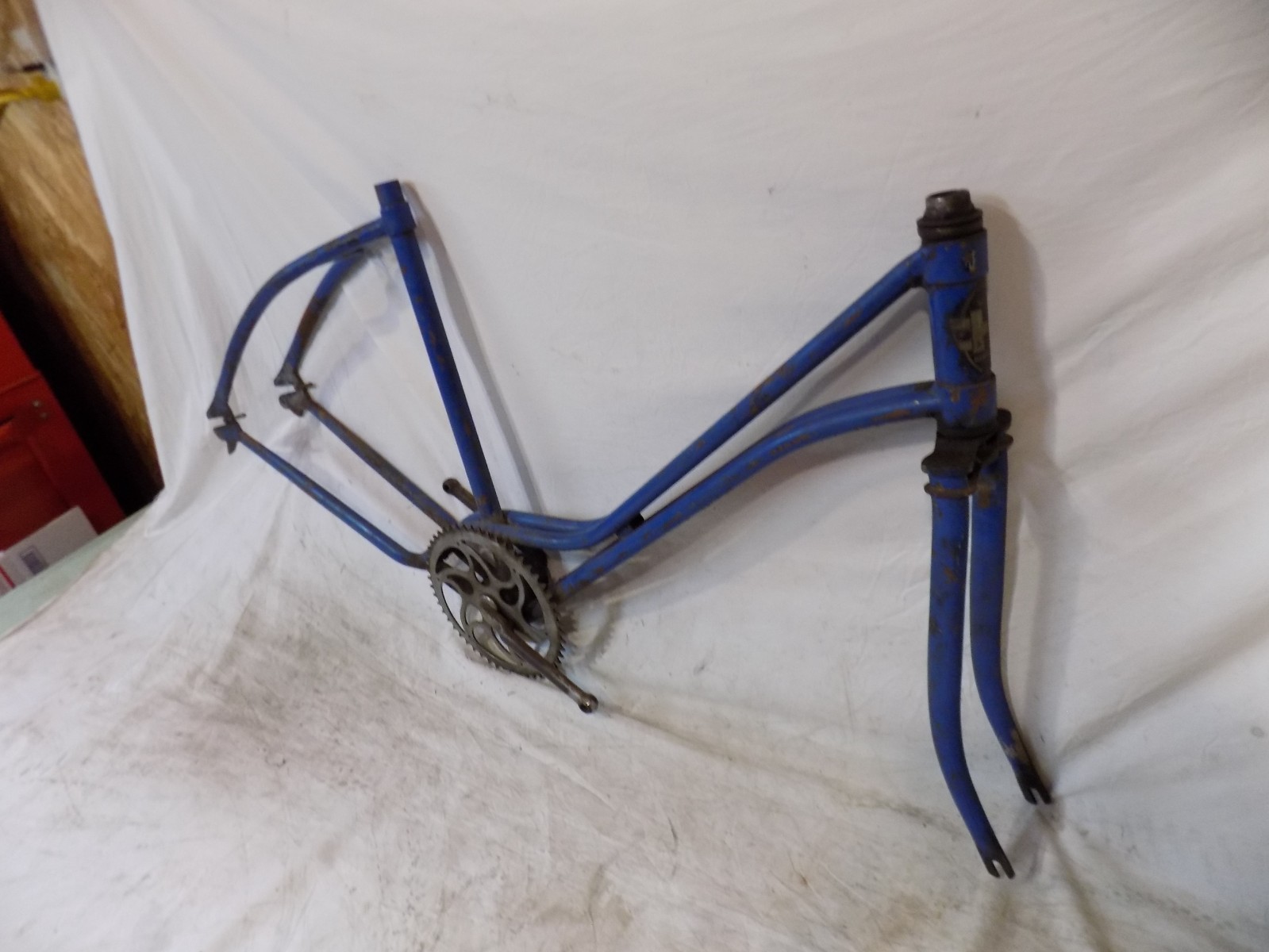 PREWAR CWC HAWTHORNE 4-BAR BICYCLE FRAME FORKS HEADBADGE MONARK 5-BAR 1930S