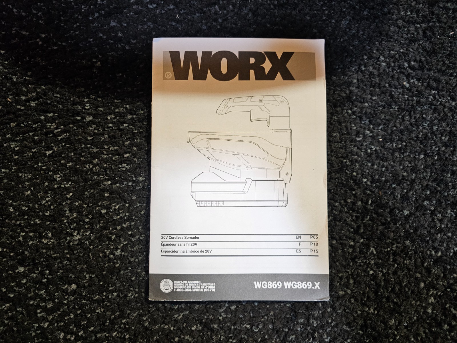 Worx WG869 20V Cordless Handheld Broadcast Spreader *PICTURED ITEM ONLY*
