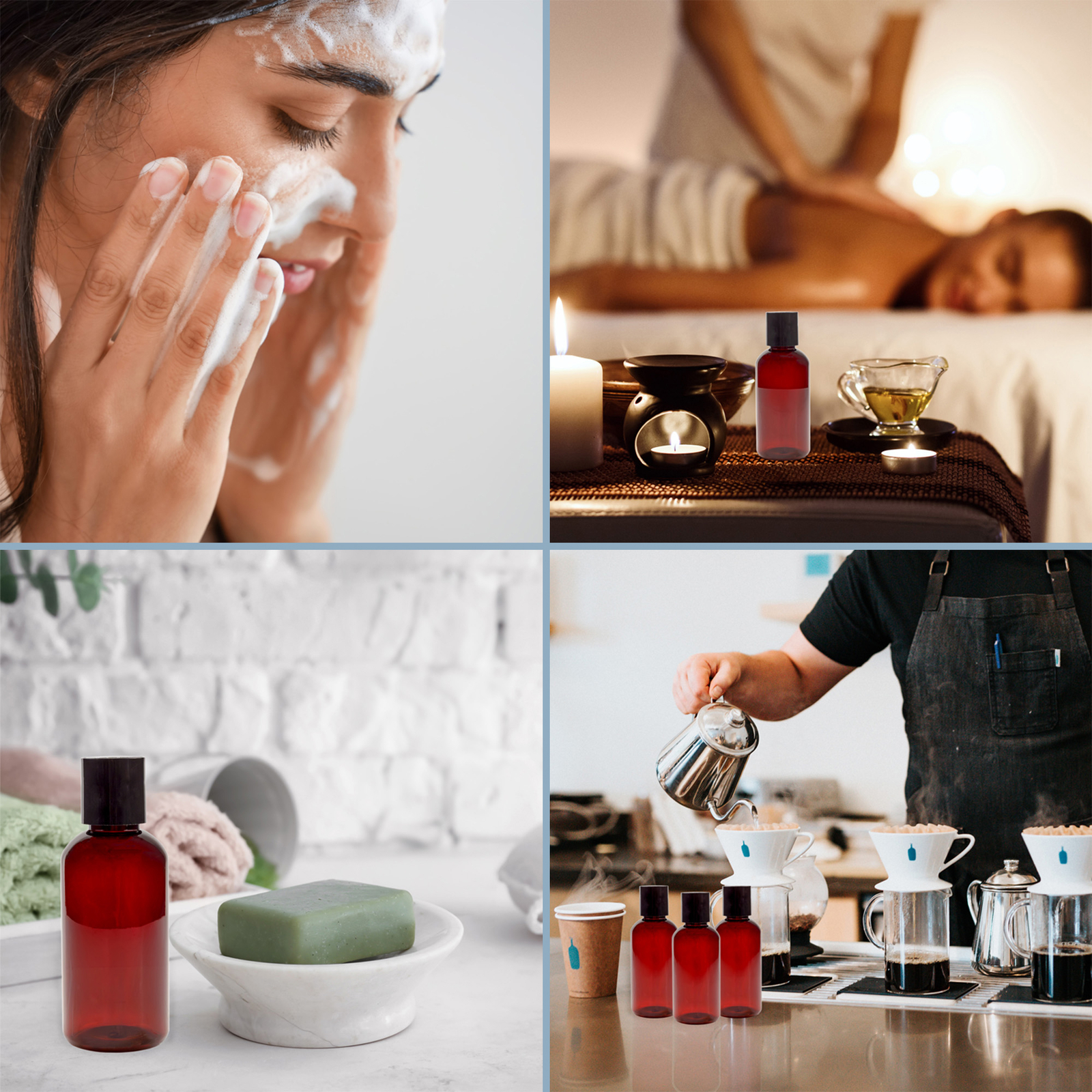 Plastic Squeeze Bottles w/Disc Top Flip Cap Bulk, 4oz 6pk Amber; BPA-Free