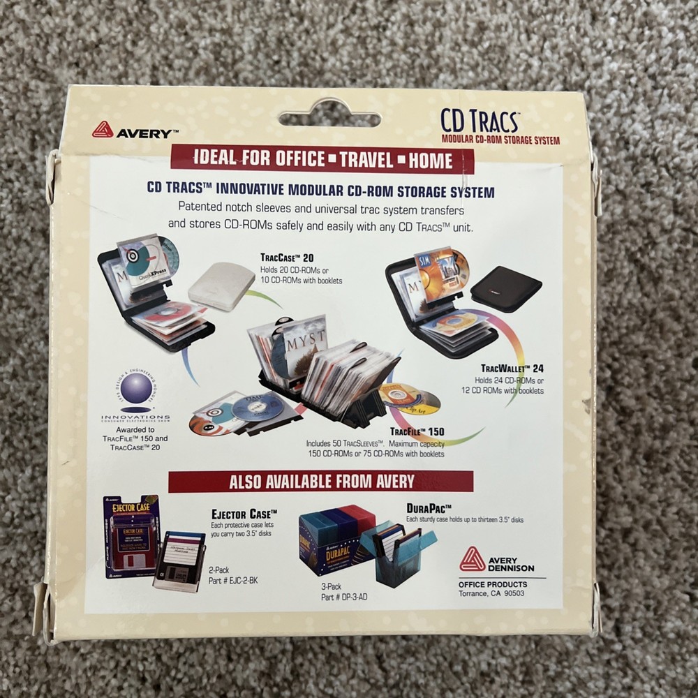 Avery CD Tracs Modular CD-ROM Storage System TracSleeves 50