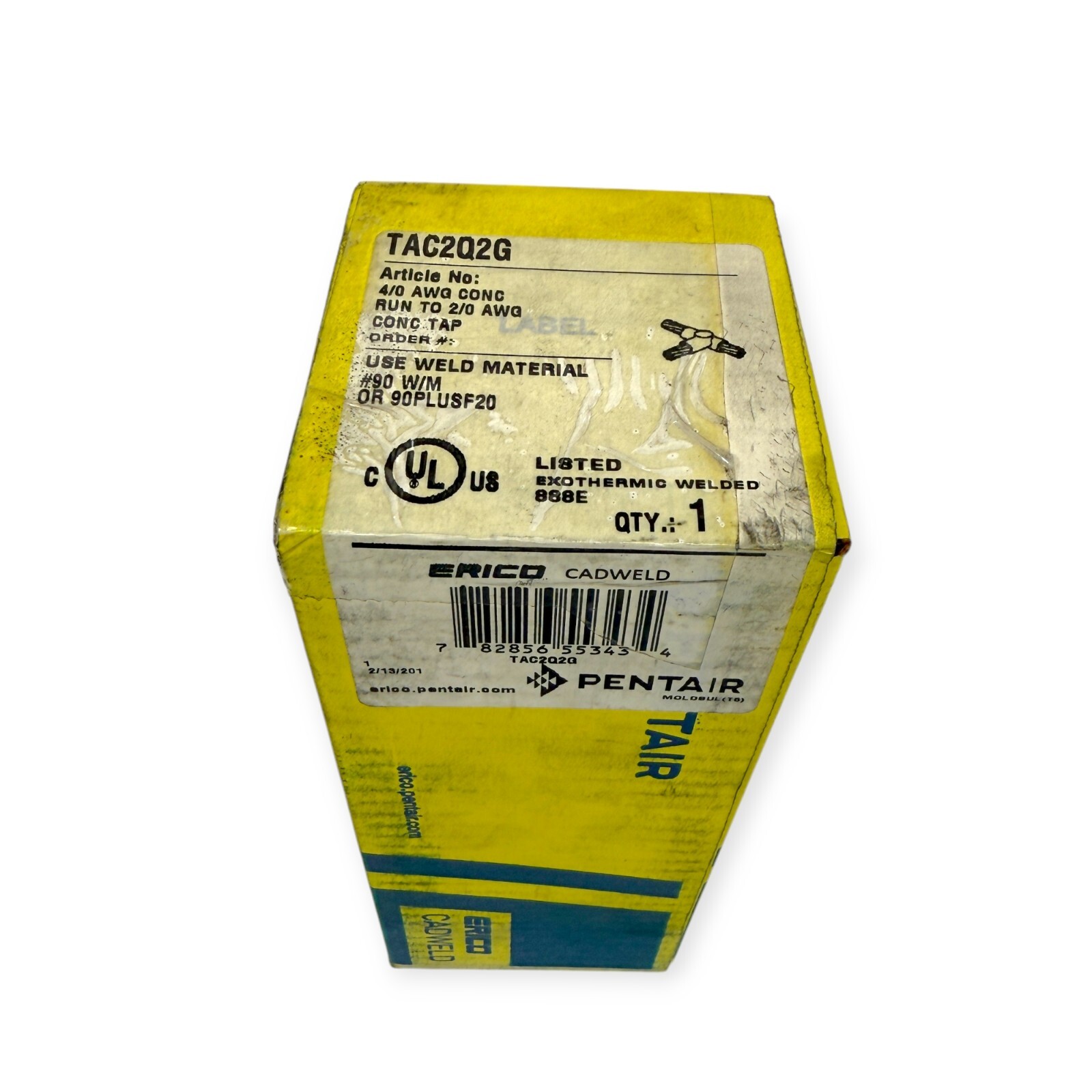 Erico Cadweld TAC2Q2G Graphite Mold for Welding Cable to Cable Tee 4/0 to 2/0