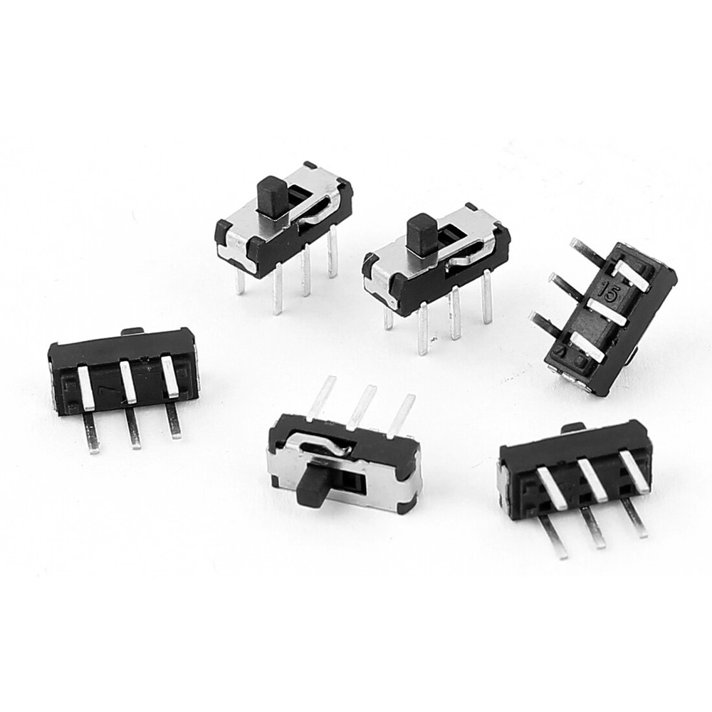 6pcs 2 Position DPDT 2P2T 6 Pin PCB Panel Mini Vertical Slide Switch-