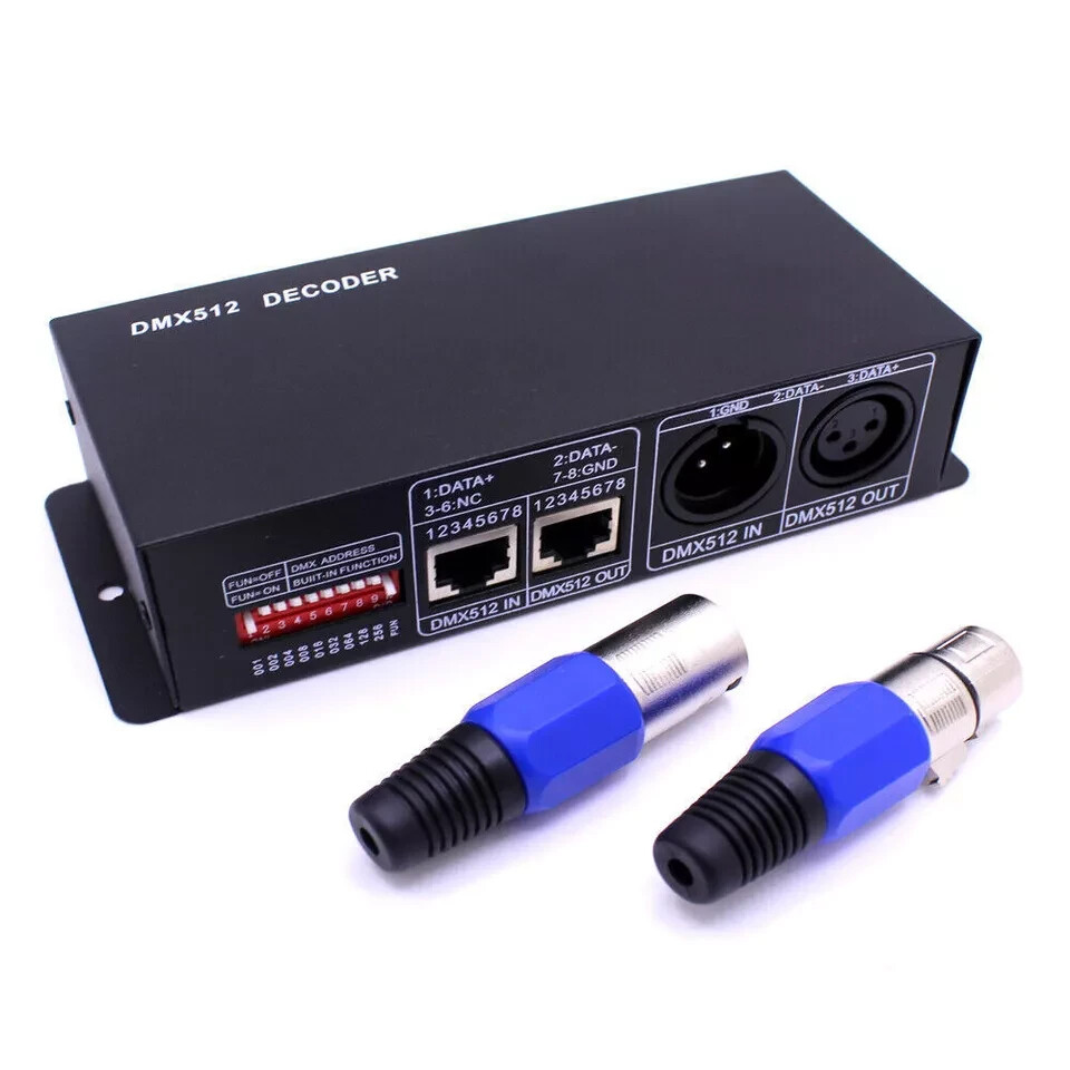 4CH DMX 512 Decoder Led strip Digital Controller RGBW 4 Channel Dimmer DC12V-24V