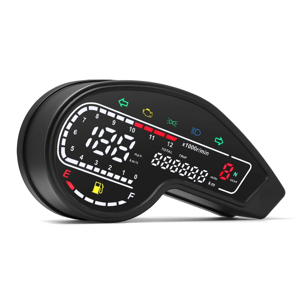 Universal Motor Digital Speedometer LED Tachometer Dashboard Instrument Panel