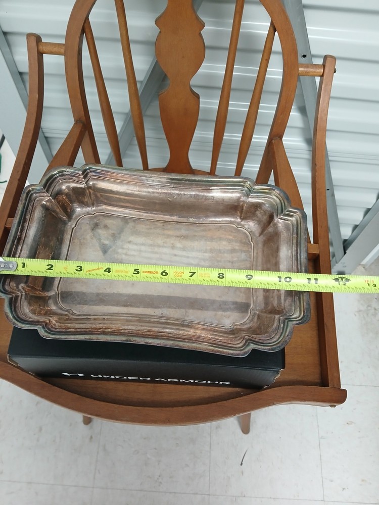 Vintage Chadwick Silverplated Rectangular Serving Dish w/ Handles Tray Serve SU