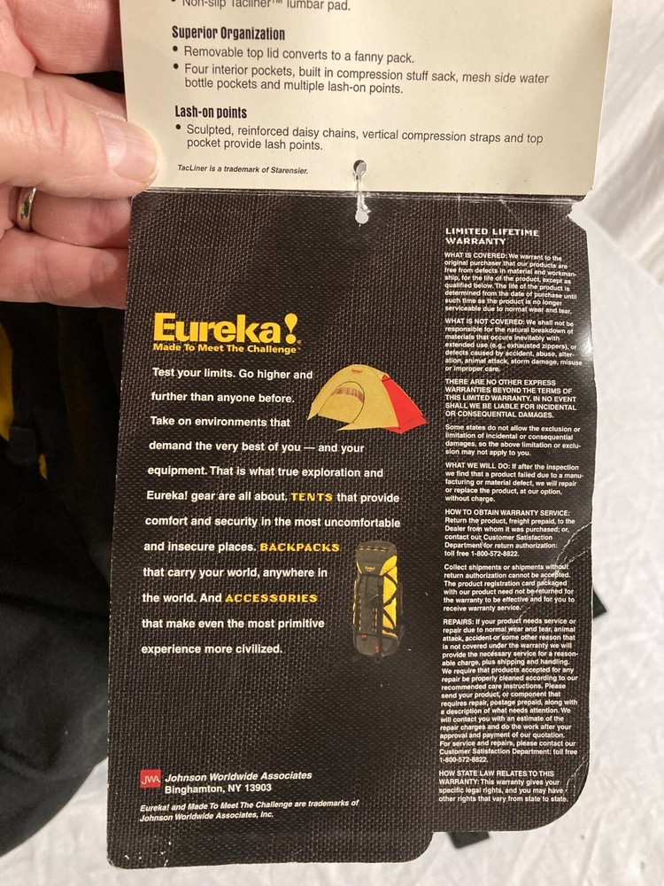 Eureka Soveriegn II internal frame back pack **NEW**