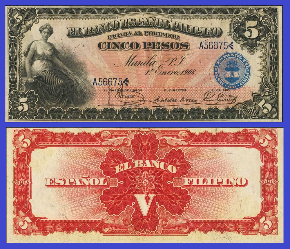 Philippines Filipina 5 pesos 1908 / Copy