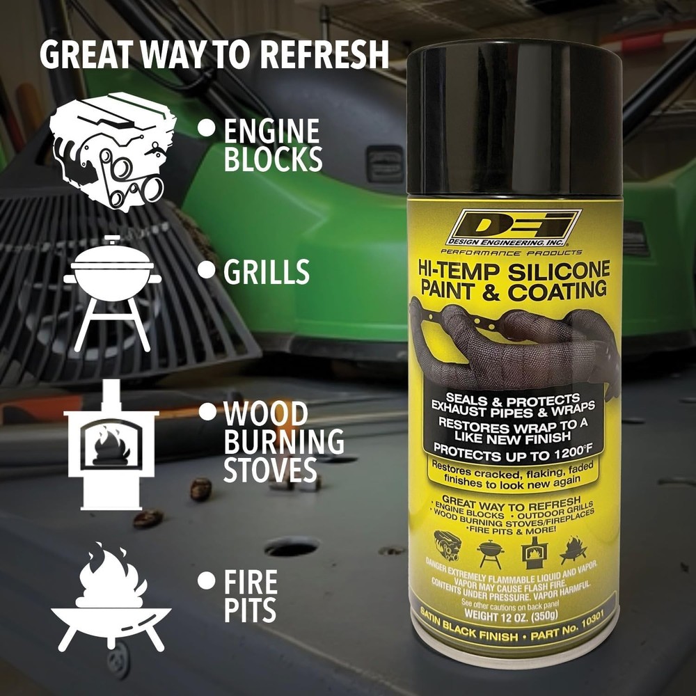 0 High-Temperature Silicone Coating Spray - Black, 1 CAN