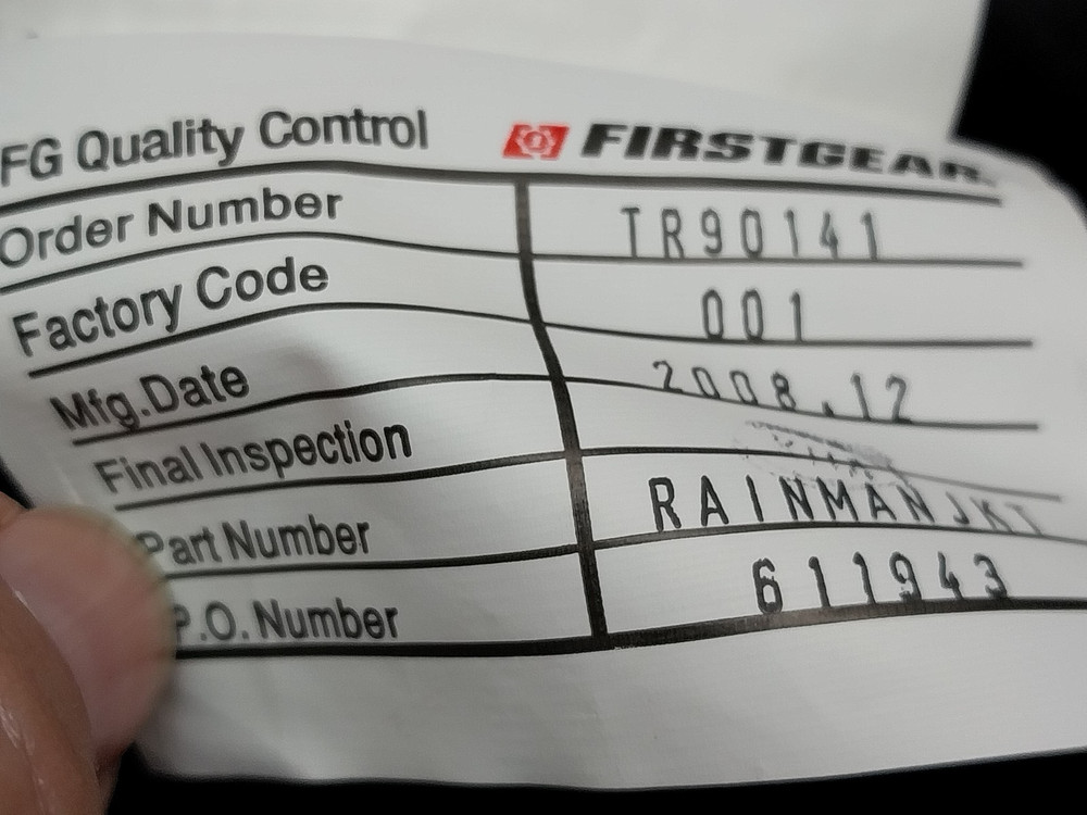 FirstGear Rainman Men’s Motorcycle Rain Jacket Grey/Black Size Medium NWT