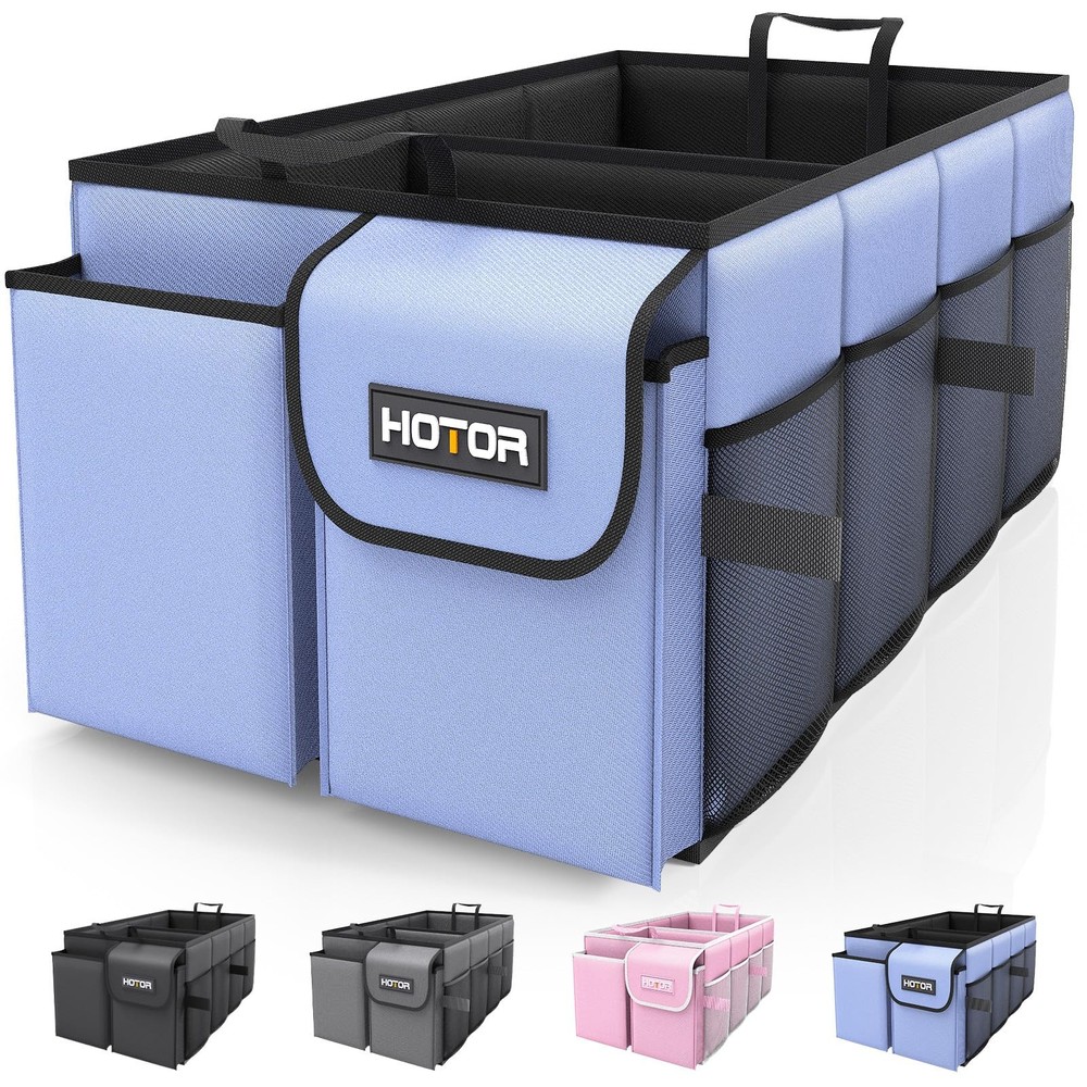 Large-Capacity Trunk Organizer Foldable for SUVs Sedans 2 Compartments