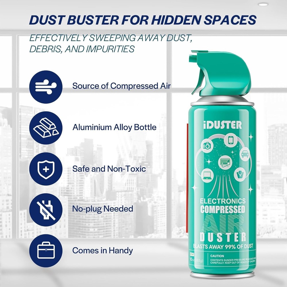 High-Pressure Air Duster 3-Pack - Perfect for Dusting Electronics & More