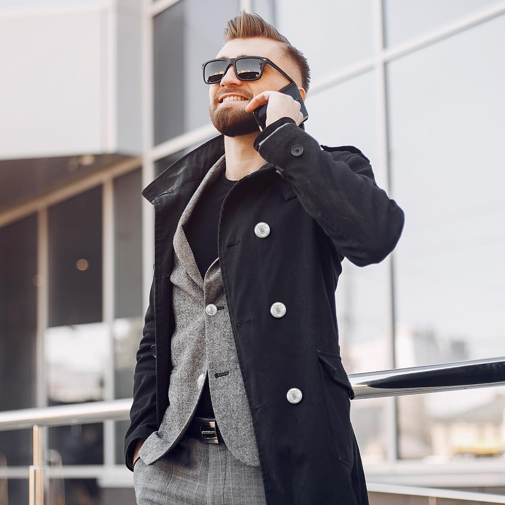 Ymapinc 16 PCS Silver Buttons Metal Blazer Button Medium,