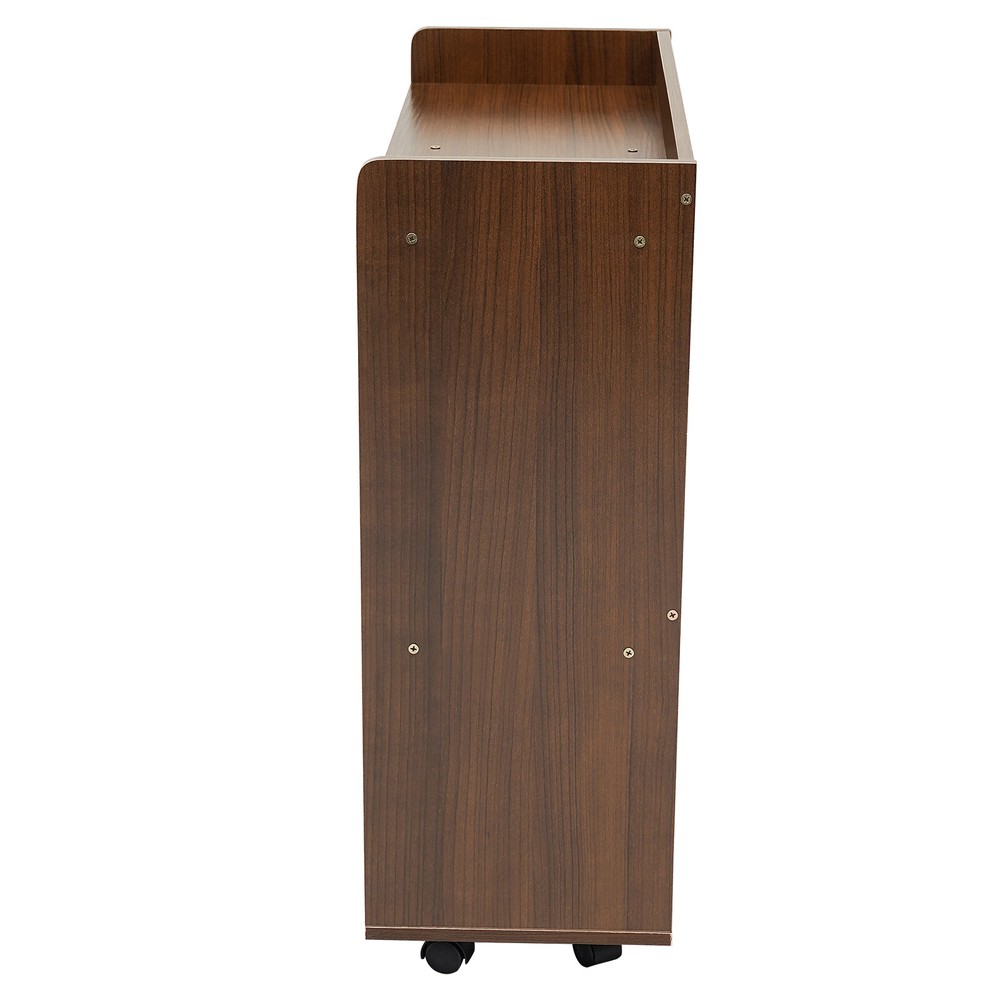 Filing Cabinet, Storage Shelf, Mobile Printer Stand,high-quality MDF,Dark Walnut