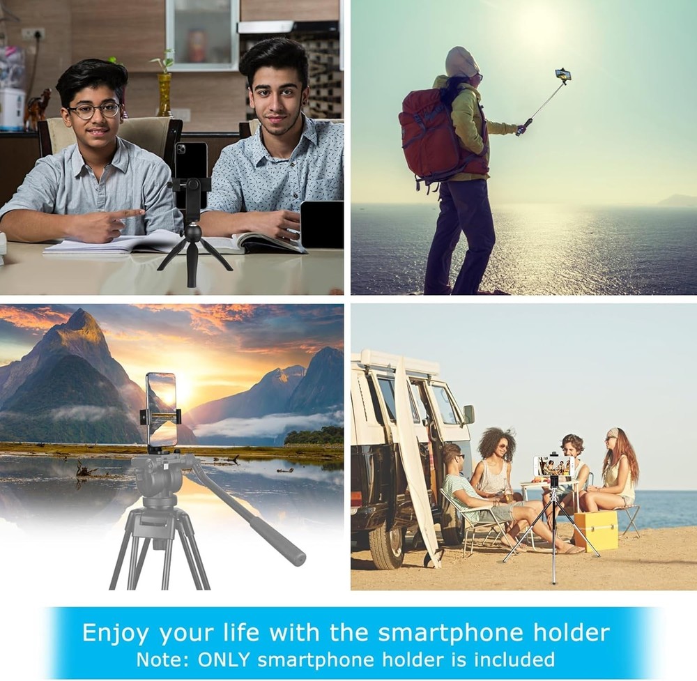 Durable Smartphone Tripod Holder - Versatile Rotatable Design for Photographers