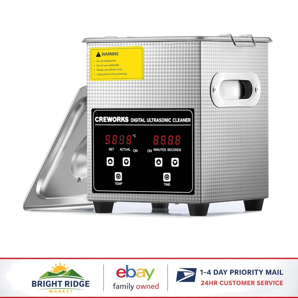2L Sonic Cleaner for Jewelry, Glasses, Retainers with Powerful Heating Function