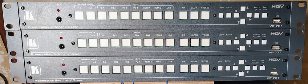 3 Kramer VP-731 Presentation Scaler/Switcher w Ethernet Control 9 Input Set Lot