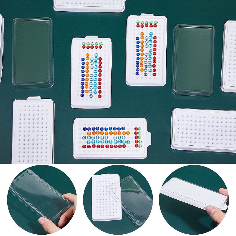 10sets 100-Hole Rectangle Plastic Loose Gems Storage boxes Loose