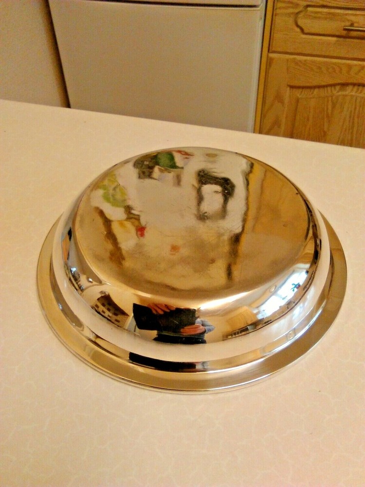 Vintage Silver Plated Round Serving Dish - 9.5" diameter (3744)