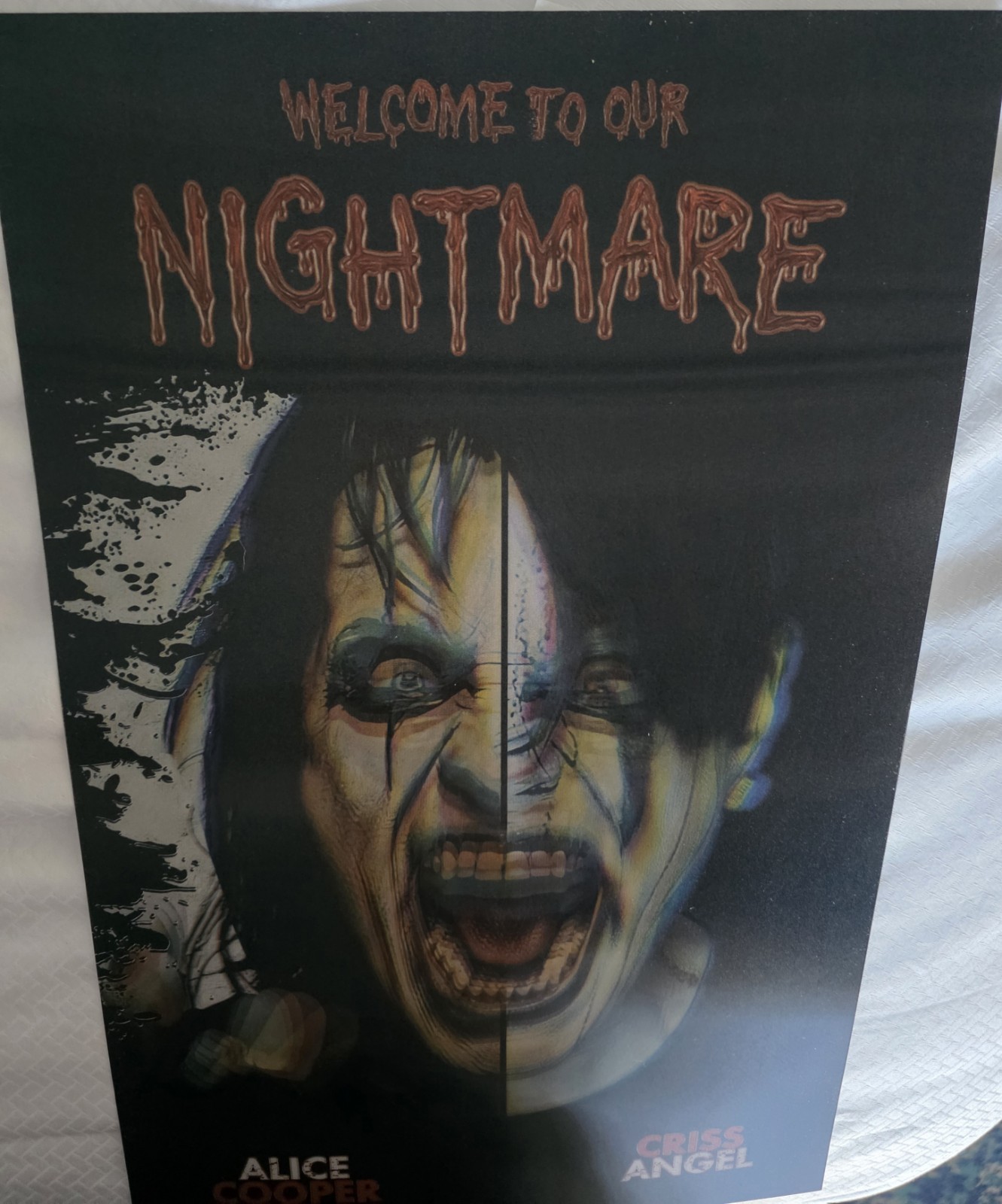 RARE Alice Cooper & Cris Angel Welcome to our nightmare 16x10 lenticular show...