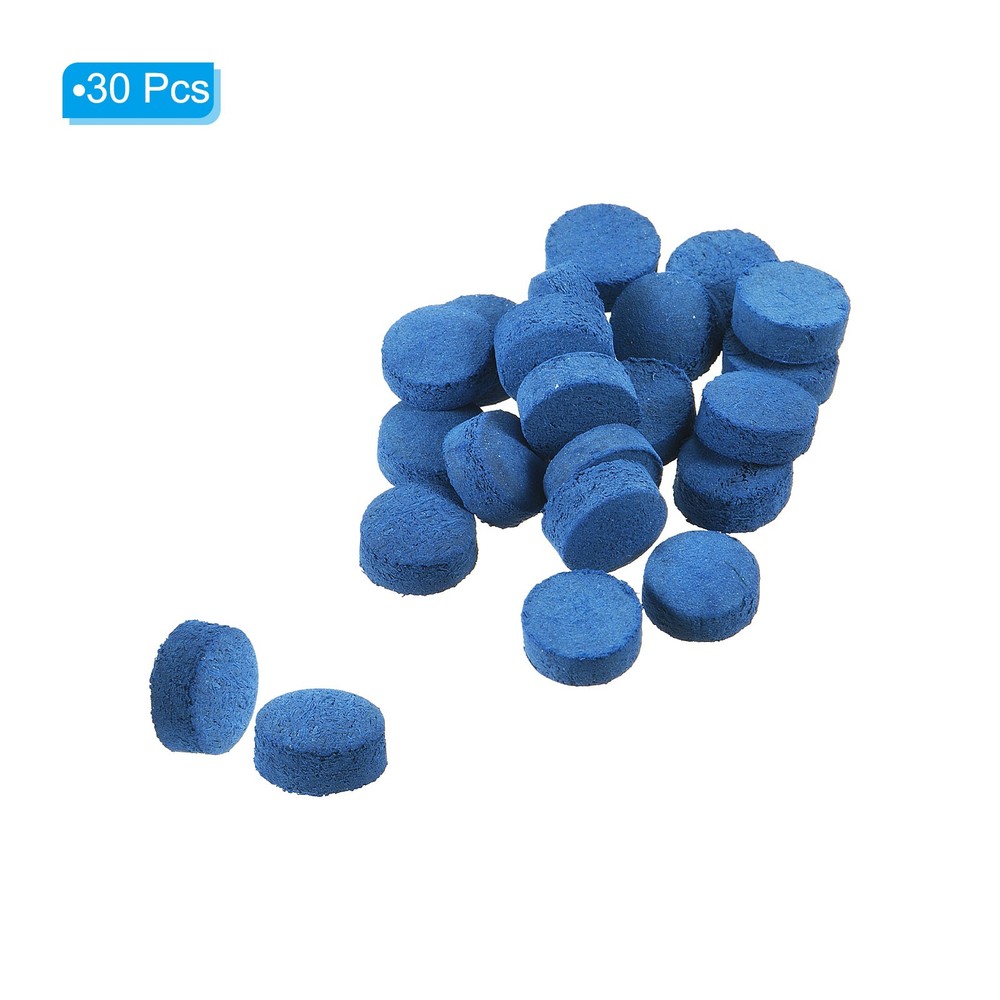30Pcs 9mm Billiard Pool Cue Tips Snooker Pool Stick Tips, Blue